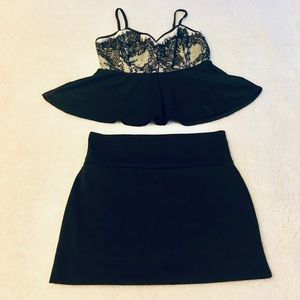Peplum Top & Mini Skirt Set